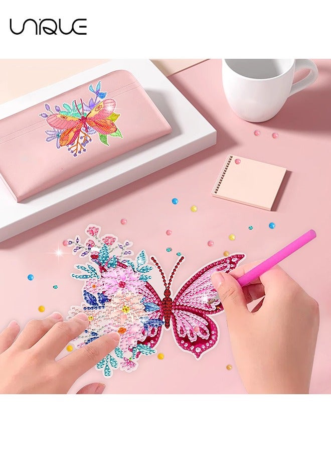 Unique Butterfly Flower Diamond Painting Kits for Kids, 4Pcs Window Arts and Crafts 5D Gem Sticker Gems Paint Sets Gifts for Girls Boys - Image 3