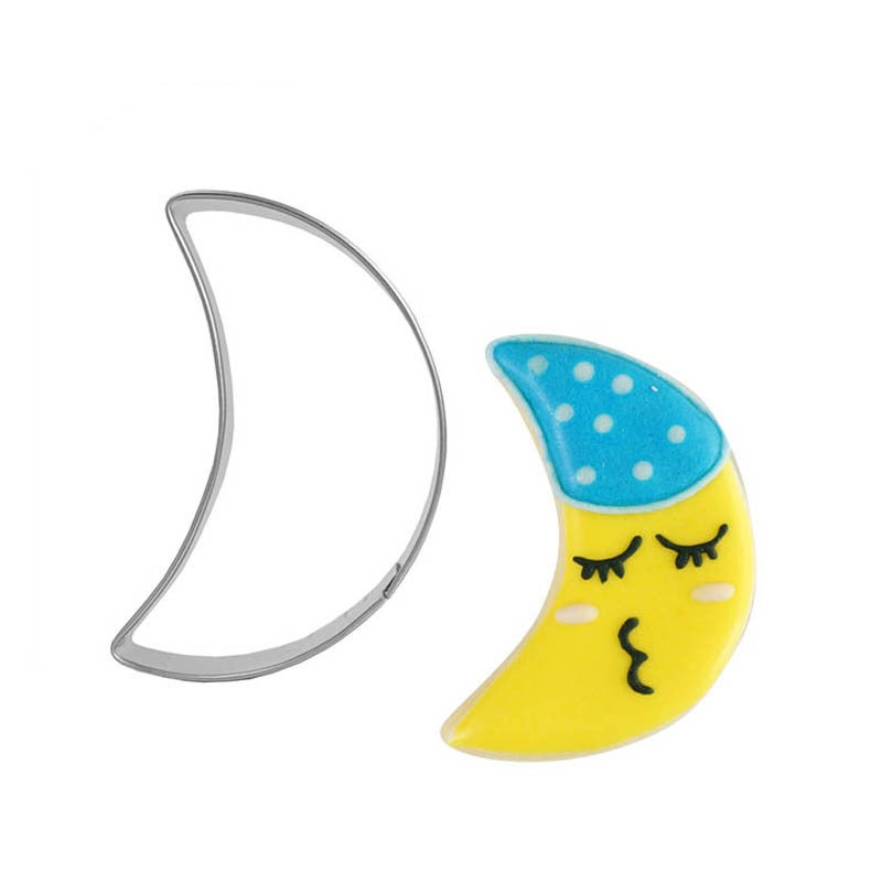 Moon Shaped Biscuit Mold Suit Fold Sugar Biscuit Diy Tool Household Stainless Steel Cutting Mold Baking Moon Half Bend - Image 2