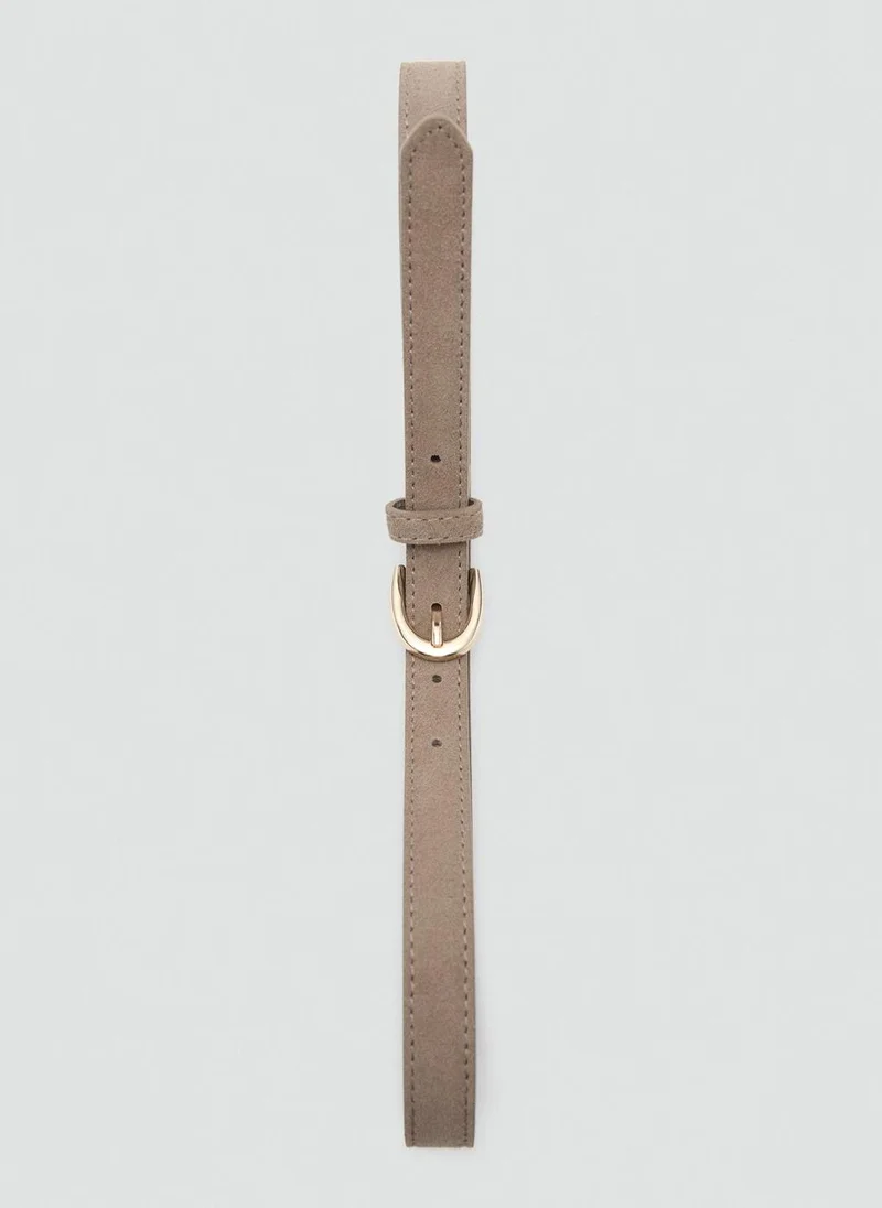 Mango Suede Leather Belt
