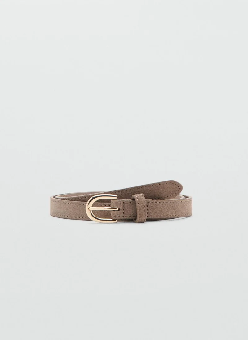 Mango Suede Leather Belt