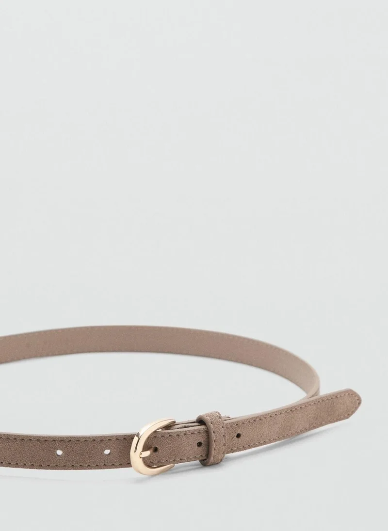 Mango 35-TOPO Suede Leather Belt for Women | Best Price UAE