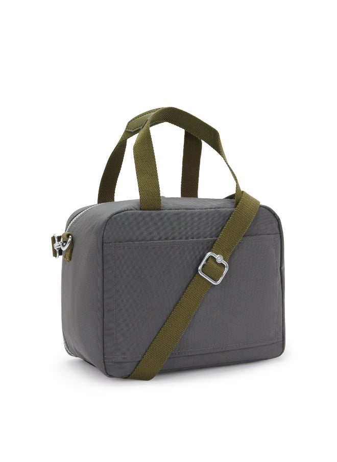 kipling Miyo Kids Insulated Medium Lunch bag with Trolley Sleeve, 8L, 0.26 kg  - Back To Grey (Grey)  - Image 4