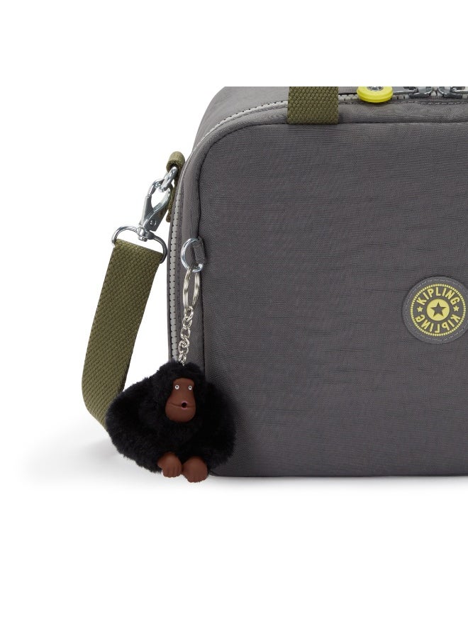 kipling Miyo Kids Insulated Medium Lunch bag with Trolley Sleeve, 8L, 0.26 kg  - Back To Grey (Grey)  - Image 5