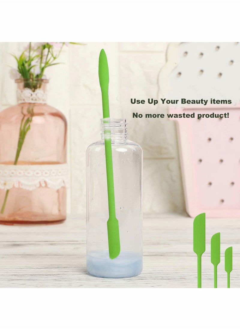 KASTWAVE - Mini Silicone Spatula - 8 Pieces Makeup Spatula-Small Silicone Spatula - KASTWAVE Thin Spatula Set for Skinny Openings - Tiny Scraper for Jar, Kitchen Bottles, Cosmetic (Green) - Image 1