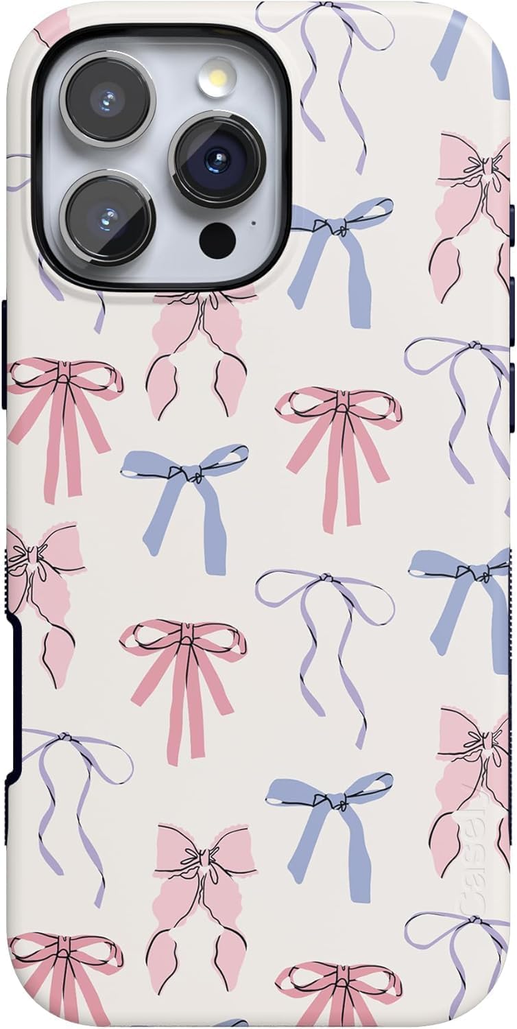 Casely iPhone 16 Pro Max Case | Coquette Girlie | Pastel Bows | Bold Protective Design | Compatible with MagSafe - Image 1