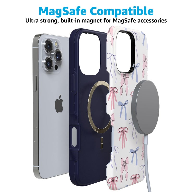 Casely iPhone 16 Pro Max Case | Coquette Girlie | Pastel Bows | Bold Protective Design | Compatible with MagSafe - Image 2
