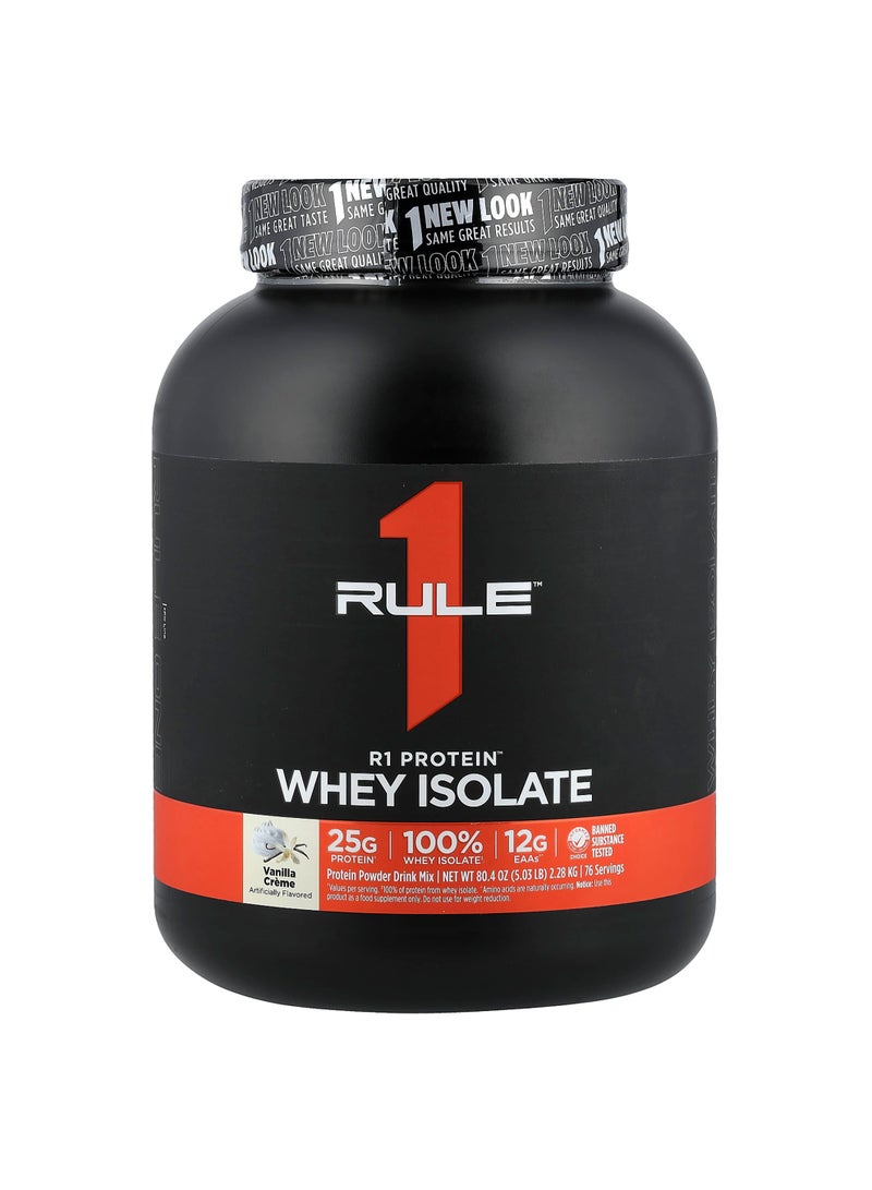 R1 Protein™ Whey Isolate, Vanilla Creme, 5.03 lb (2.28 kg)