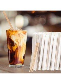 Oasisgalore 50-Pack 14cm Wooden Coffee Stirrers, Individually Wrapped, Disposable, Eco-Friendly for Tea, Milk, Hot Drinks  - Image 2