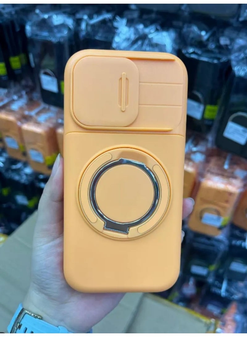 Shockproof iPhone  Case with Sliding Camera Cover, Hidden Card Slot & 360° Rotating Ring Holder - Image 2