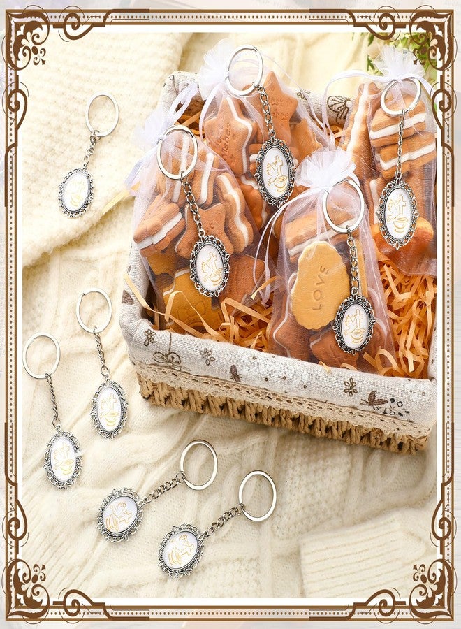 Landical 12 Pack Baptism Favors for Guests Dove Cross Keychains with Organza Bag Holy Spirit Gift for Baptism Party Favors Baby Shower Christening recuerdos para bautizo de niña - Image 3