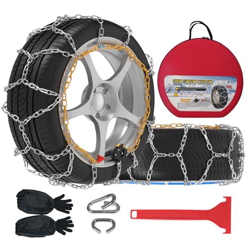 HAPPYMATE AutoFixing Snow Chains 30s Quick Fit Easy Installation TireChains Portable Reusable High Carbon Steel Anti Slip Tire Chain for Passenger Car Pickup Trucks and SUV Set of 2 - Image 1