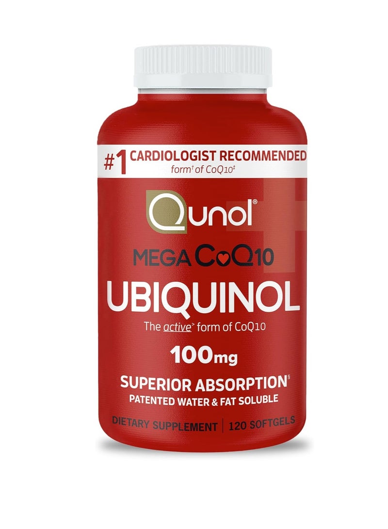Qunol Mega COQ10 UBIQUINOL 100mg 120 Softgels - Image 1