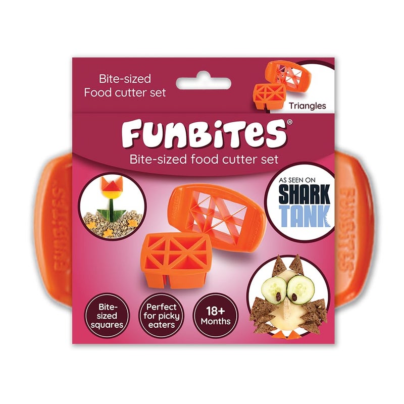 FunBites Food Cutter for Kids Orange Triangles
