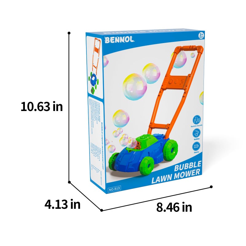 Bennol Bubble Lawn Mower for Toddlers, Kids Automatic Bubble Blower Maker Machine, Outdoor Gardening Push Toys, Christmas Birthday Gifts for Preschool Baby Boys Girls - Image 2