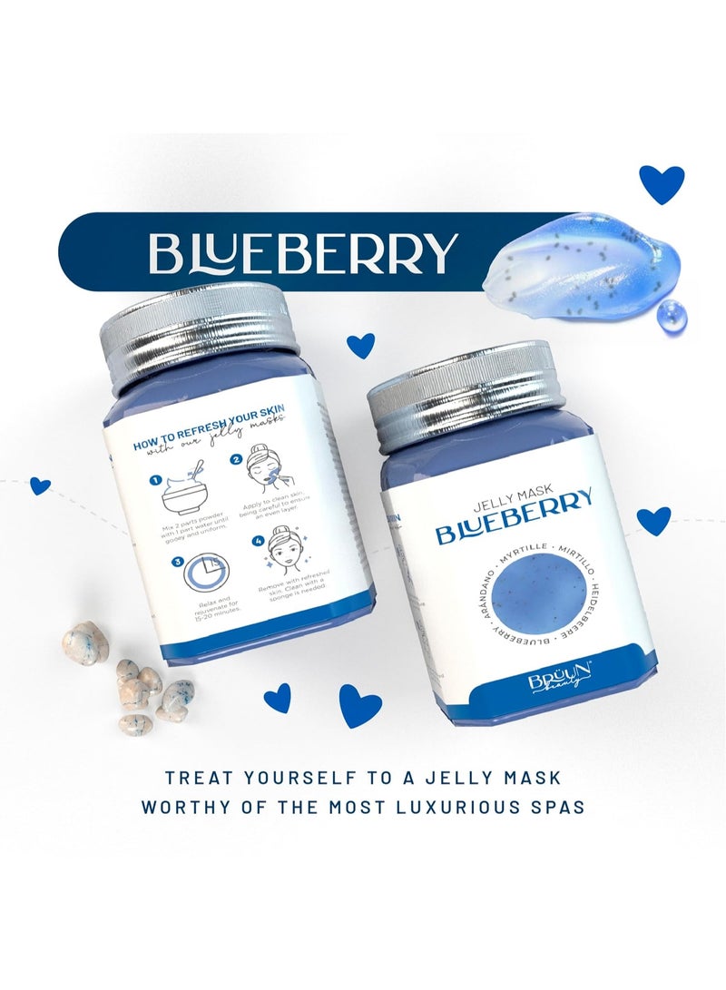 BRÜUN Jelly Mask Jar Blueberry Burst Peel-Off Face Care Rubber Mask 650g - Image 3