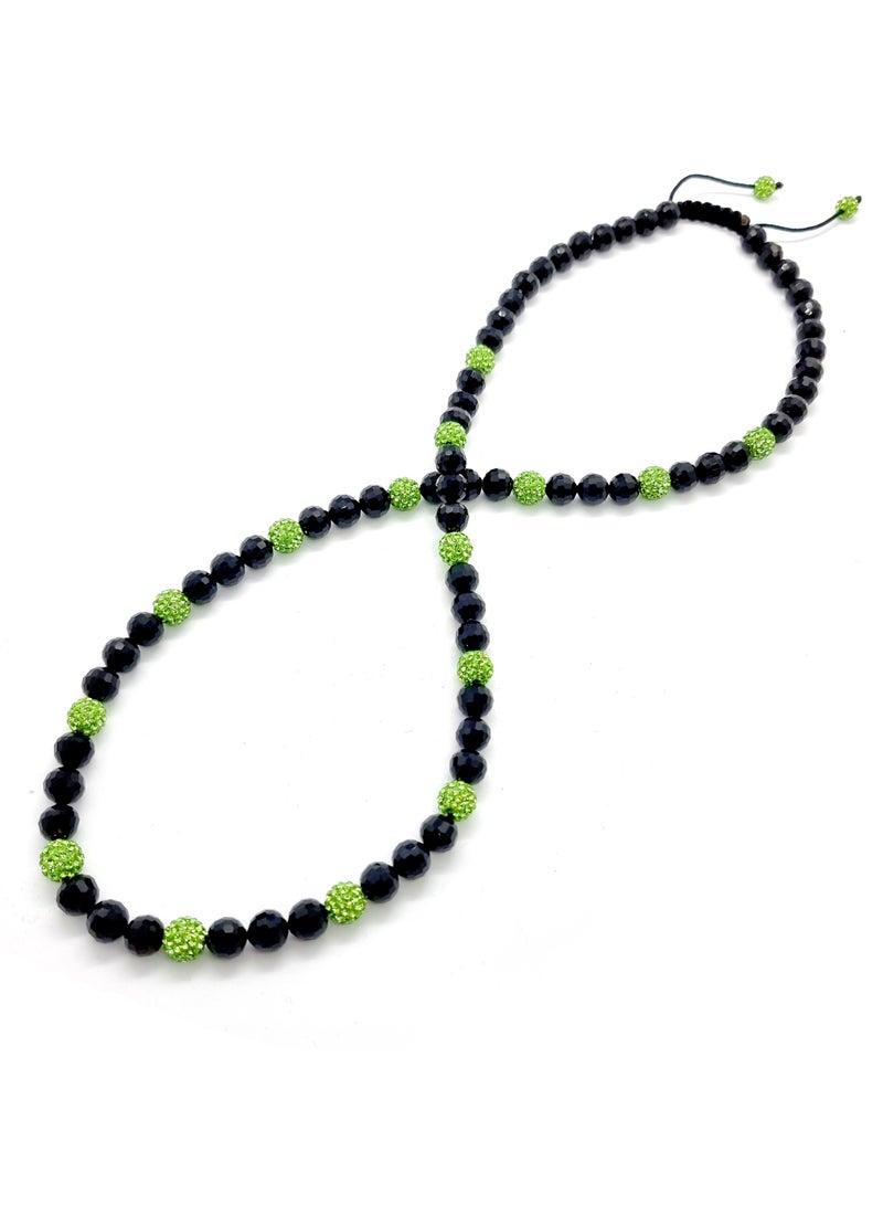 Shamballa Necklace Crystal Disco Ball Beads and Adjustable Cord String