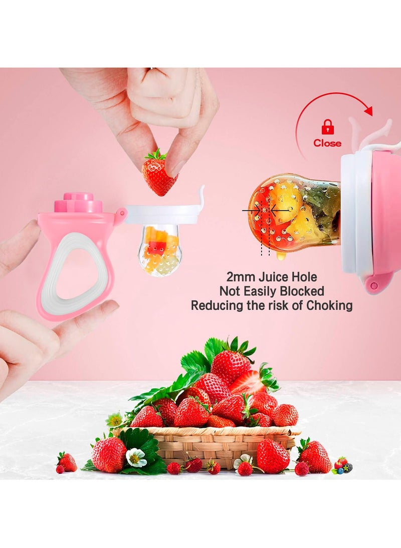 LCAREMOM 3-Pieces Baby Fresh Food Feeder with 3 Sizes Silicone Pouches, BPA Free Soft Teether, Fruit Teether Pacifiers in Appetite Stimulating Colors for Toddlers Infant  - Image 4