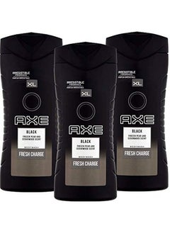 Axe Body Wash For Men Black Frozen Pear And Cedarwood Scent Fresh Charge Shower Gel For Body 3 Pk X 1352 Floz Each  - Image 1