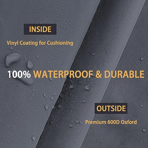 HOMEYA Outdoor TV Cover 52-55 Inches, 600D Heavy Duty Weatherproof TV Enclosure with Front Flap, Waterproof Zipper+Bottom Cover, for Outside LED LCD Flat Screen TVs-Cover Size 51''L x 30''H x 4.5" W - Image 3
