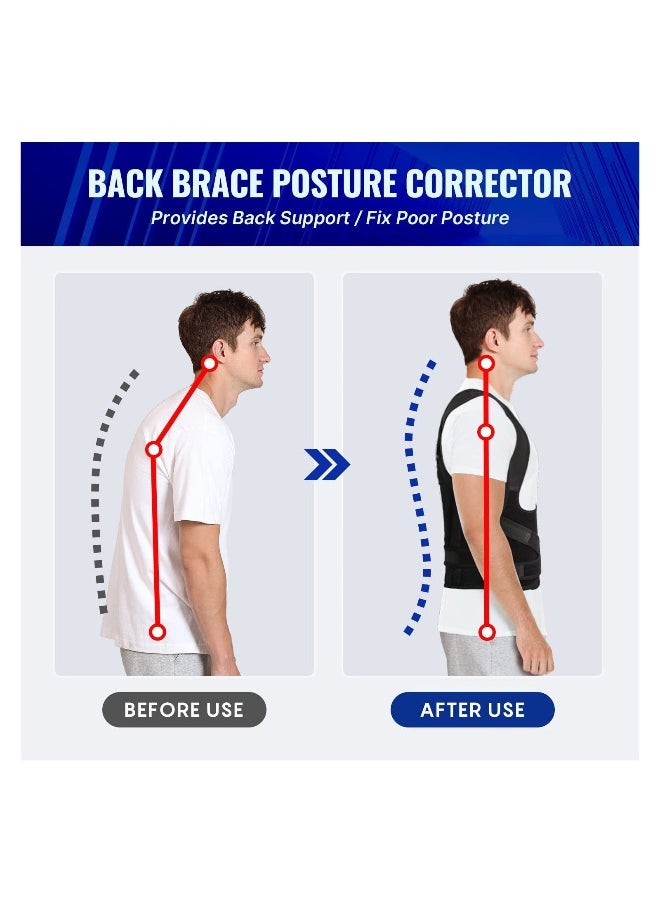 Generic Back Brace and Posture Corrector for Women and Men, Breathable Back Straightener Posture Corrector, Adjustable Scoliosis Back Brace and Hunchback Correction, Spine Corrector, Large (Waist 41-49 Inch)  - Image 5