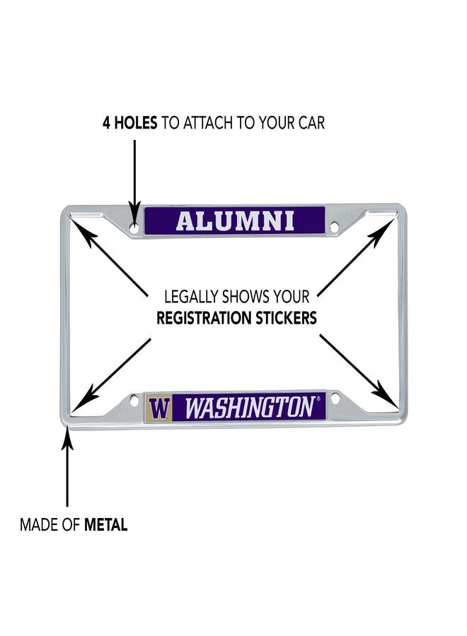 Desert Cactus University of Washington Car Accessories Huskies Metal License Plate Frame and Tag Holder for Front or Rear of Car (Alumni) - Image 4