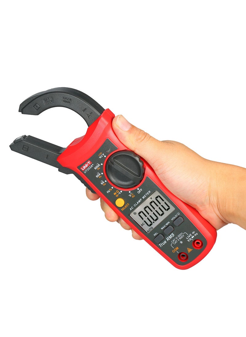 UNI-T - UT202A+ 6000 Counts Digital Clamp Meter True RMS Multimeter Clamp Ammeter Voltage Meter NCV Test Universal Meter Tester AC Current Clamp Tester Measuring Relative Value Capacitance Frequency Duty Cycl - Image 1
