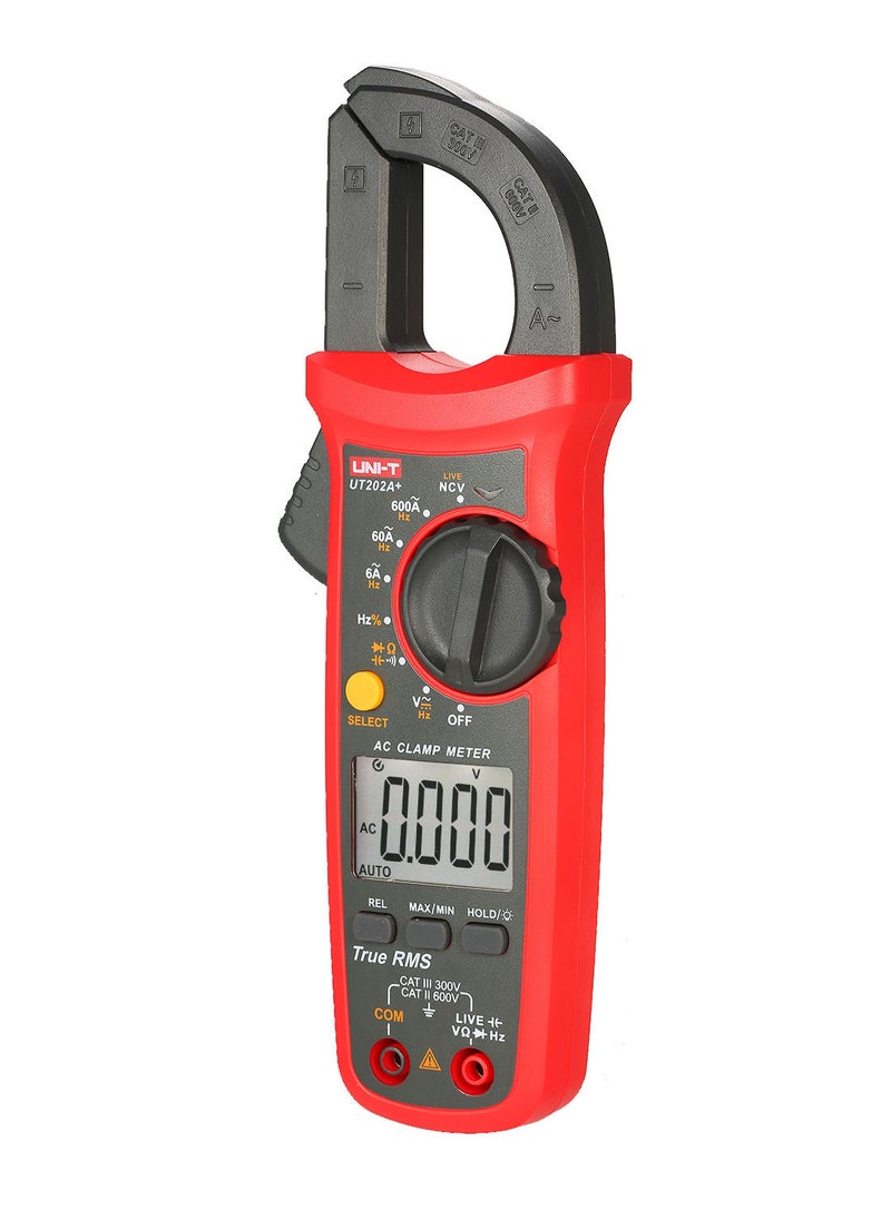 UNI-T - UT202A+ 6000 Counts Digital Clamp Meter True RMS Multimeter Clamp Ammeter Voltage Meter NCV Test Universal Meter Tester AC Current Clamp Tester Measuring Relative Value Capacitance Frequency Duty Cycl - Image 1