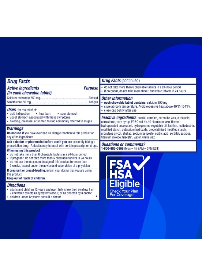 Alka-Seltzer Heartburn + Gas ReliefChews - Relief of Heartburn, Gas, Acid Indigestion, and Sour Stomach - Tropical Punch Flavors - 28 Count - Image 2