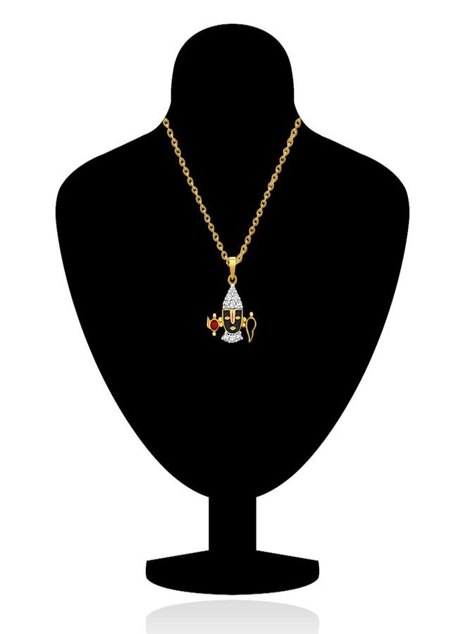 Mahi Gold plated Shri Balaji Pendant with CZ for Men & Women PS1101509G - Image 2