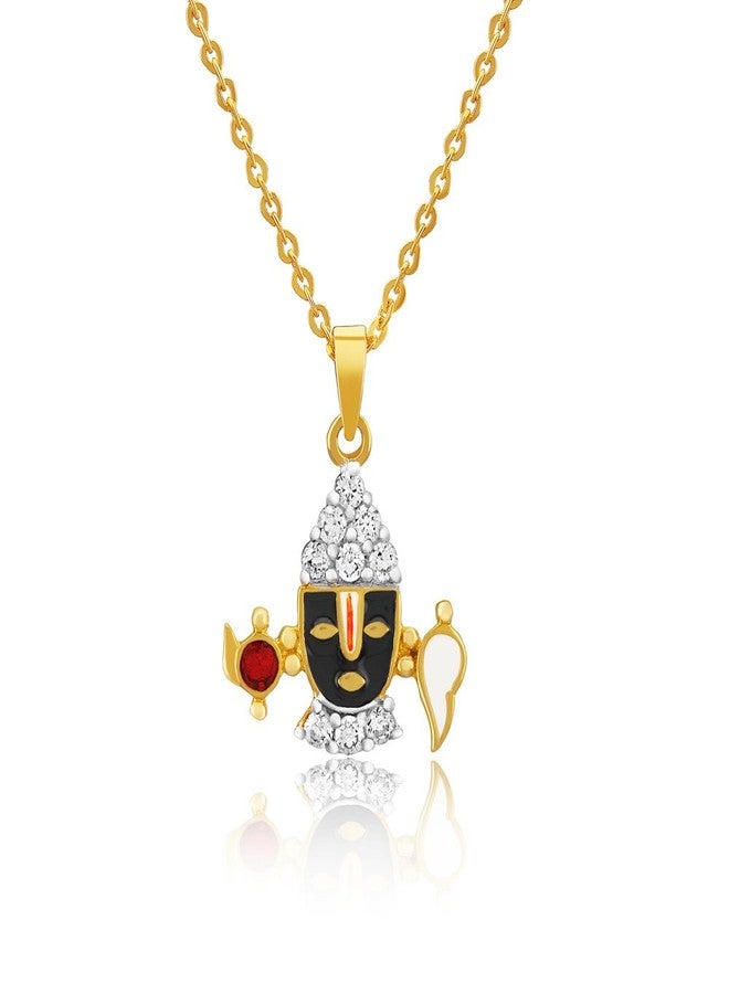 Mahi Gold plated Shri Balaji Pendant with CZ for Men & Women PS1101509G - Image 1