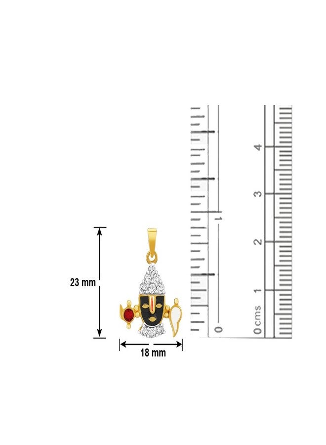 Mahi Gold plated Shri Balaji Pendant with CZ for Men & Women PS1101509G - Image 3