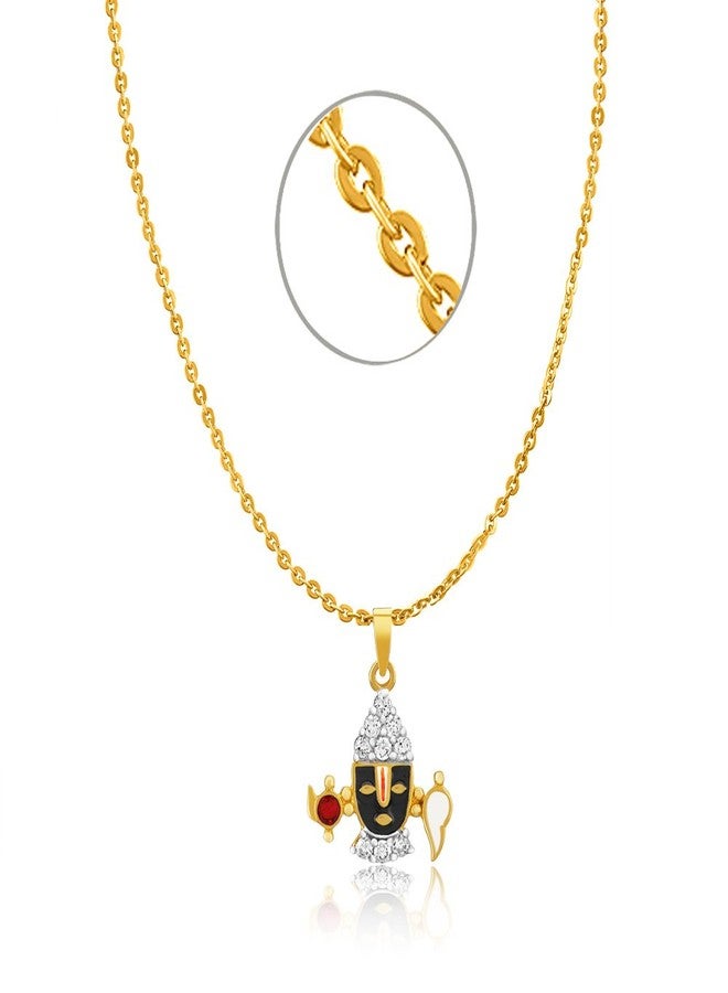 Mahi Gold plated Shri Balaji Pendant with CZ for Men & Women PS1101509G - Image 4