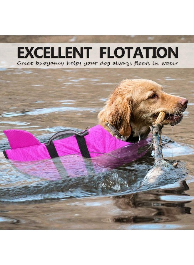 Queenmore Ripstop Dog Life Jacket Shark Life Vest for Dogs, Safety Lifesaver with High Buoyancy and Lift Handle for Small and Medium Breeds（Rose Red XS） - Image 2