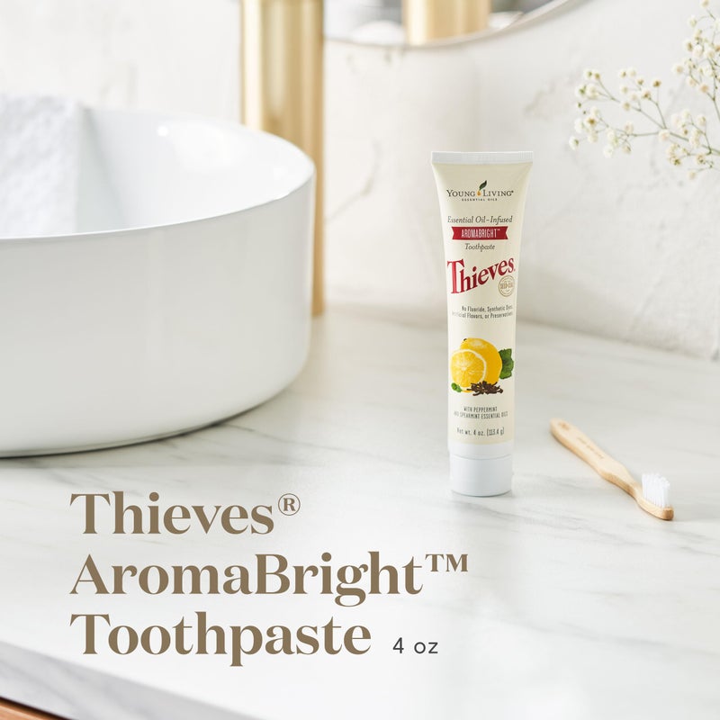 Young Living Thieves AromaBright Toothpaste by Young Living | 4 Ounces | Fluoride-Free | All-Natural | Enriched with Essential Oils to Support Healthy Teeth and Gums While Providing Long-Lasting Fresh Breath - Image 2