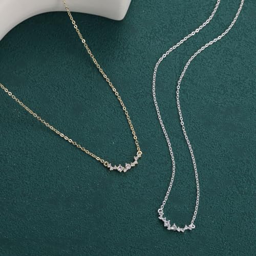 Tasiso Silver Necklaces for Women, Dainty Diamond Necklace 14k Silver Plated Prom Necklace Simple CZ Wedding Necklaces for Women Trendy Everyday Jewelry Gifts - Image 5