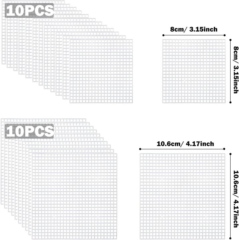 Allazone Plastic Mesh Canvas Sheets for Embroidery - 53 PCs, Square Mesh, Knit & Crochet Projects - Image 3