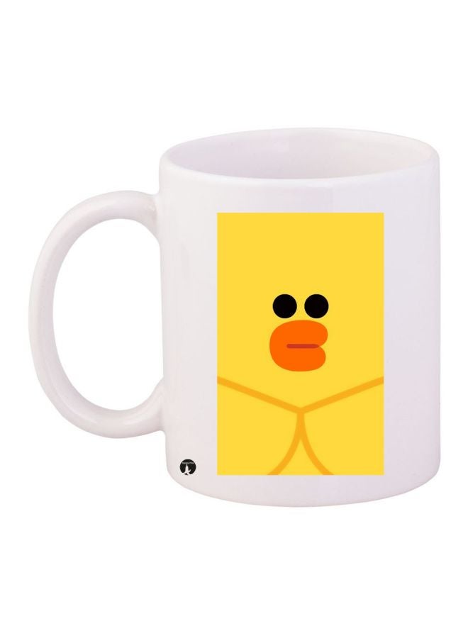 Duck Printed Coffee Mug White/Black/Yellow 11ounce