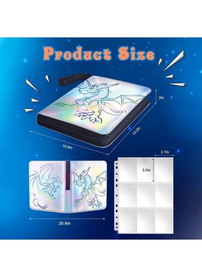 ليكتين حامل بطاقات G Card Binder - مجلد ثلاثي الأبعاد من Lictin مكون من 9 جيوب للبطاقات، يتسع لـ 810 بطاقة مع 45 غلافًا قابلًا للإزالة، ألبوم مجموعة بطاقات بثلاث حلقات لمعظم البطاقات ذات الحجم القياسي، مزدوج الجوانب  - Image 5