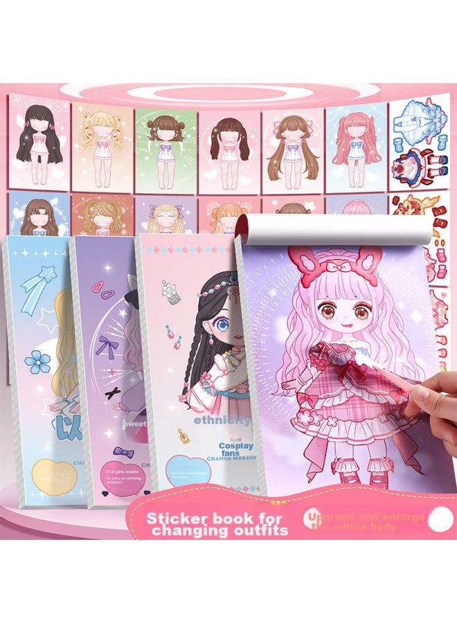 Kaba Bear Kabaxiong Dress-up Stickers Full Body Sticker Picture, Girl's Cute Dress-up Princess Toy Set, Lianlian Loliita - Image 1