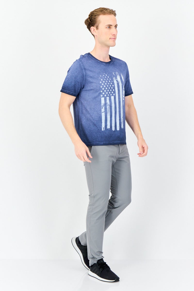 SKECHERS Men Sportswear Fit Short Sleeve Outdoor T-Shirt, Slate Blue - Image 4