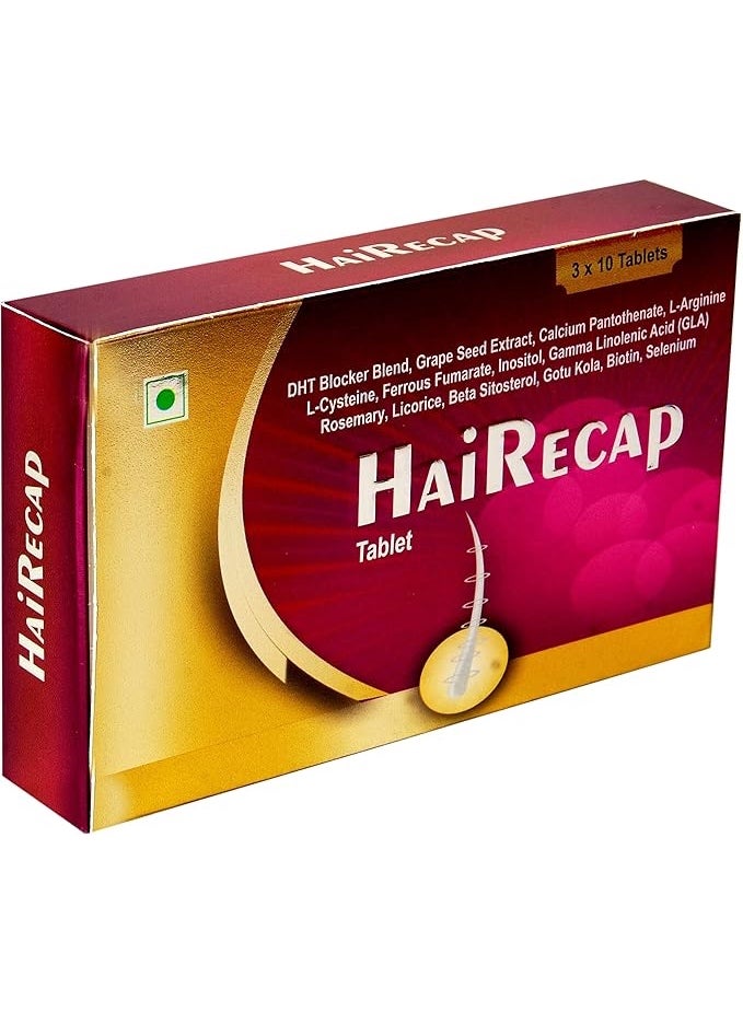 HaiReCAP Hair Support Tablets, DHT Blocker Blend, 30 Count - Image 2