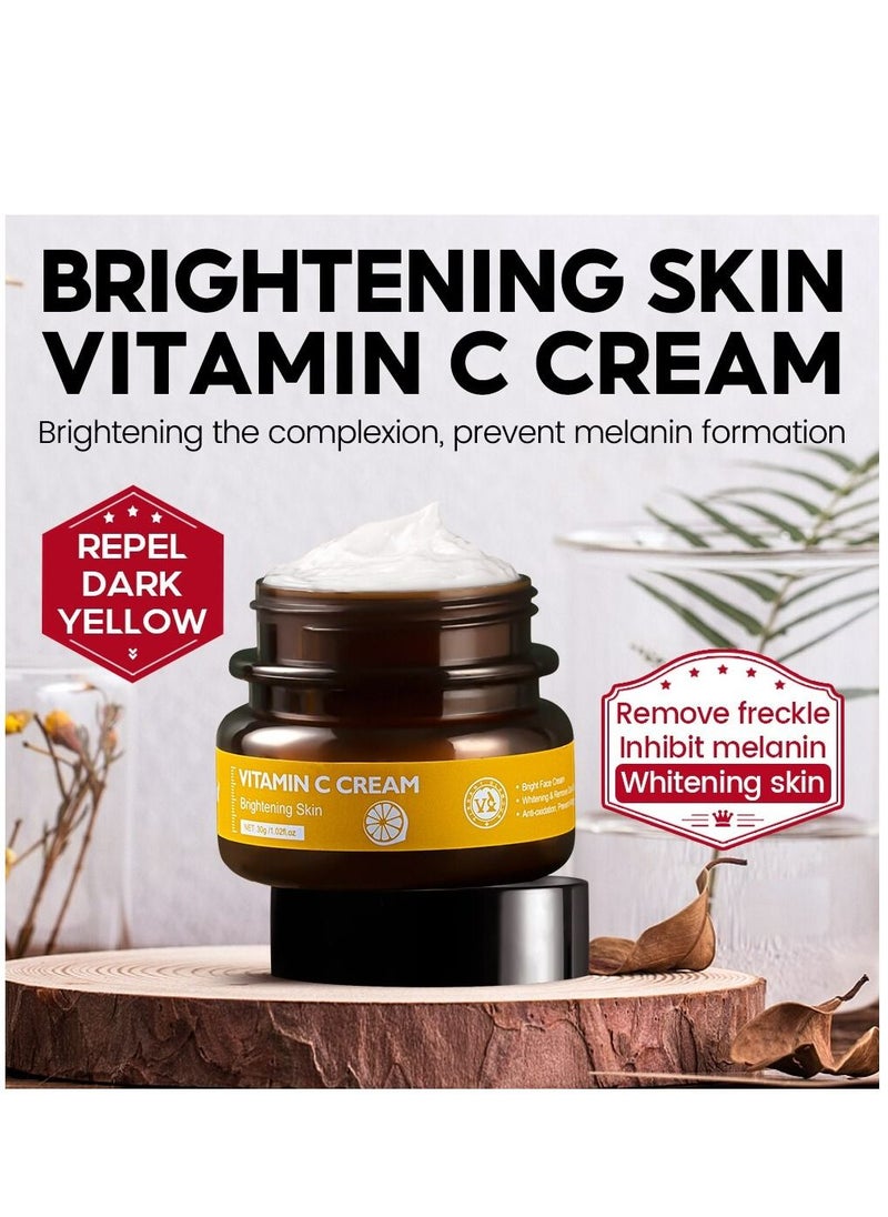 Vibrant Glamour - Vitamin C Whitening Face Cream 30g  - Whitening, Anti Aging, Wrinkles, Brightening, Fade Dark Spot, Collagen, Moisturizer, Beauty Products, Repair, Skin Care - Image 1