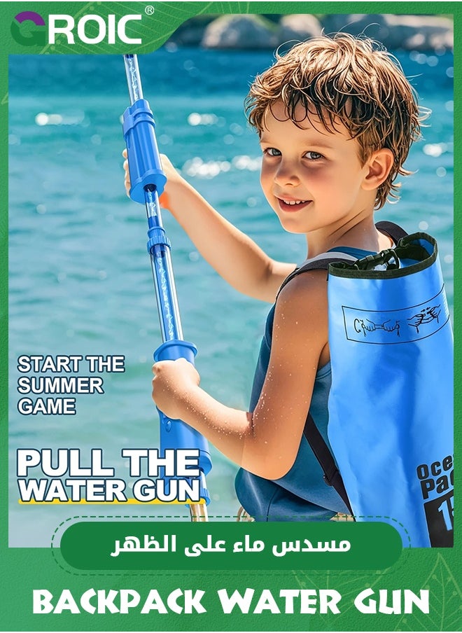 GROIC 15L Large Capacity Water Blaster Backpack Water Gun for Kids,Water Gun Toy,High-Pressure Spray, No Electricity Needed, Portable Outdoor Water Toy for Beach, Pool, Lake(Blue)  - Image 3