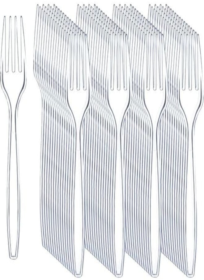 Generic Disposable Heavy Duty Clear Plastic Forks - clear (36) 