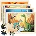 LACCHOUFEE Wooden Dinosaurs Puzzles for Kids Age 3 4 5 Year Old 4 Pack 24 Pcs Montessori Toddler Jigsaw Puzzles for Girl boy Activities Preschool Learning Educational Birthday Gift Travel Autistic Wooden Toys - Image 2