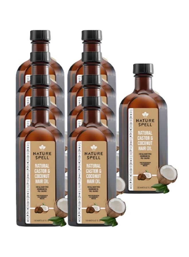 نايتشر سبيل 9 قطع زيت الخروع وجوز الهند الطبيعي للشعر لجميع أنواع الشعر 150 مل - Image 1