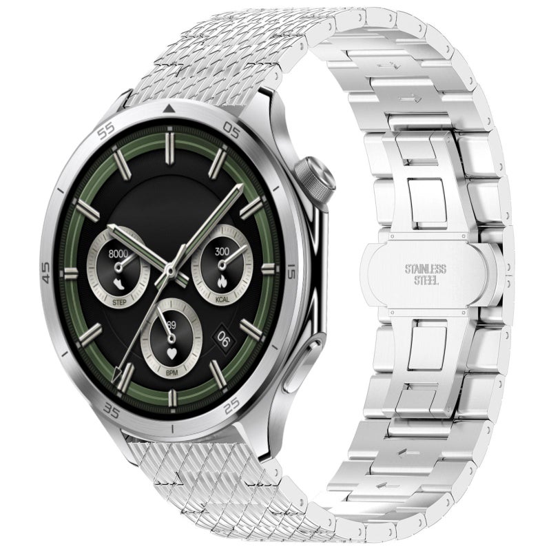 For Oneplus Watch 3 Twill Texture Stainless Steel Metal Watch Band(Silver) - Image 1