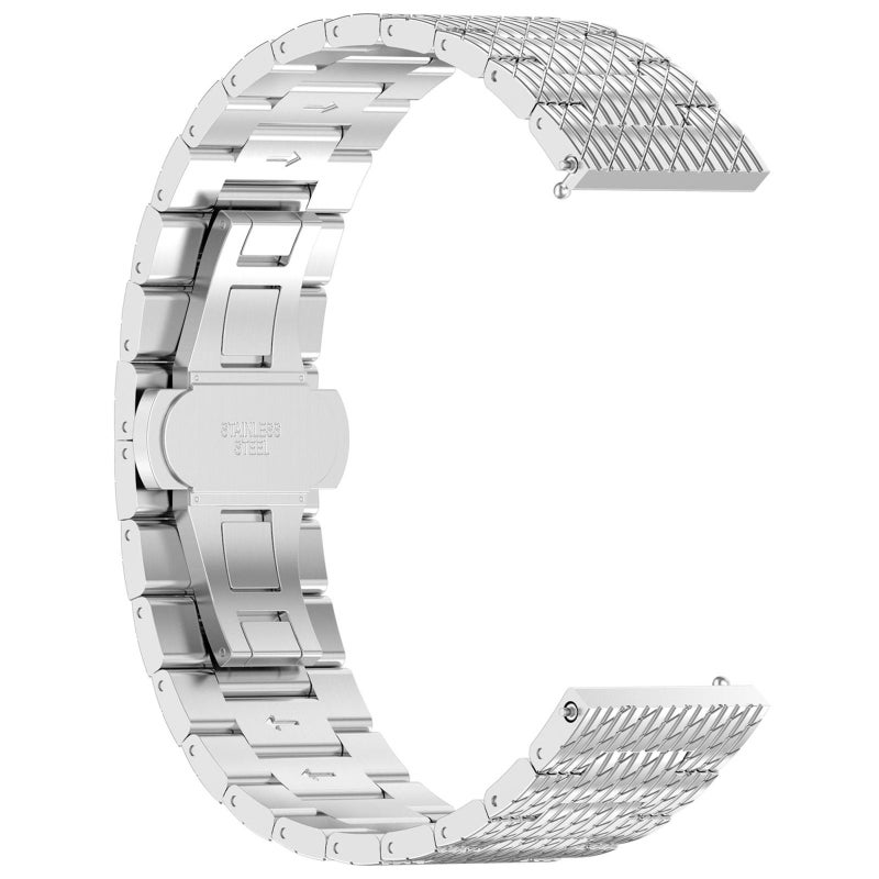 For Oneplus Watch 3 Twill Texture Stainless Steel Metal Watch Band(Silver) - Image 4