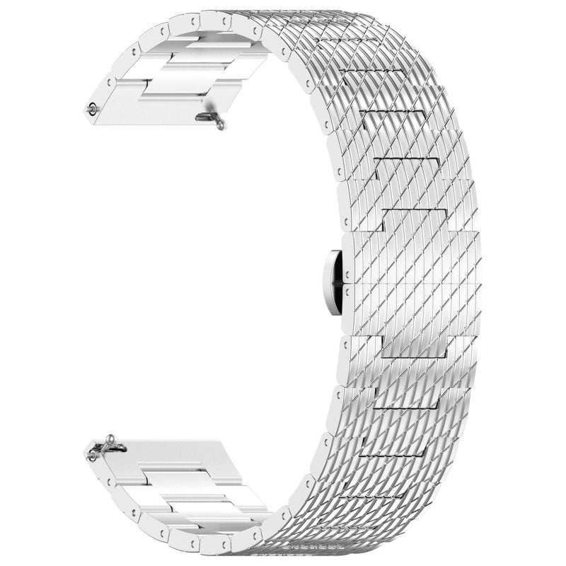 For Oneplus Watch 3 Twill Texture Stainless Steel Metal Watch Band(Silver) - Image 3
