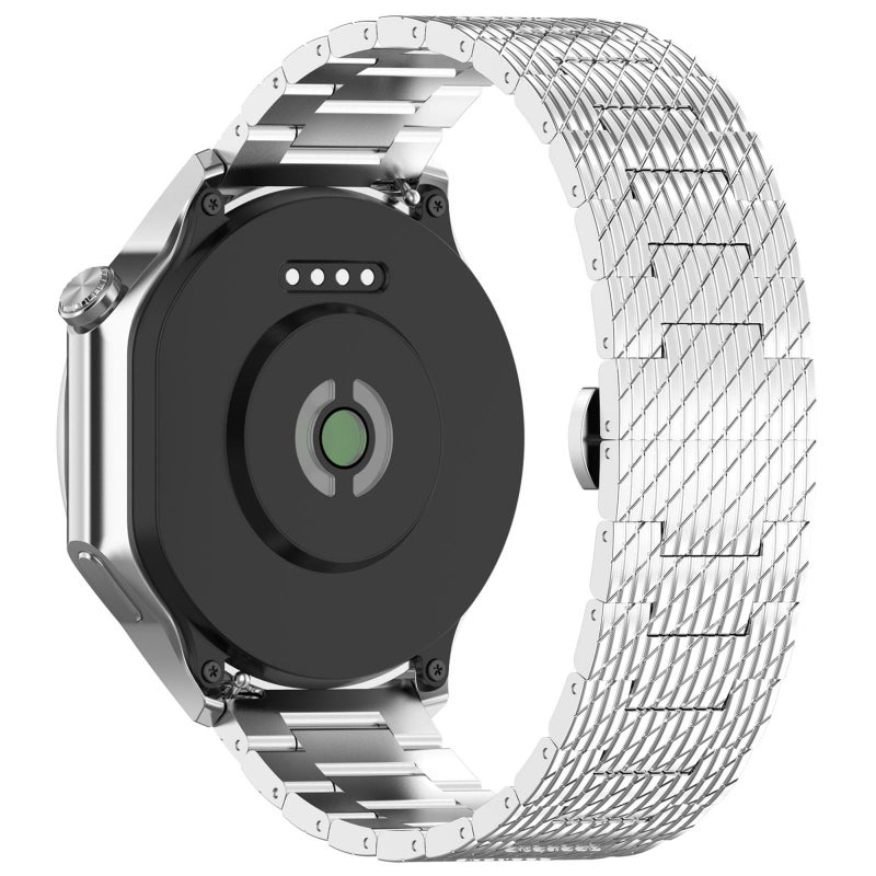 For Oneplus Watch 3 Twill Texture Stainless Steel Metal Watch Band(Silver) - Image 2